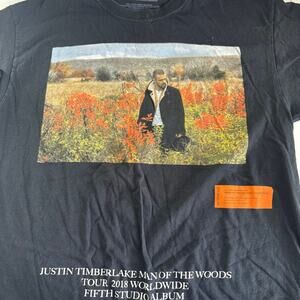 Justin Timberlake 2018 Tour Black T-Shirt  Mens Size Large  Man Of The Woods